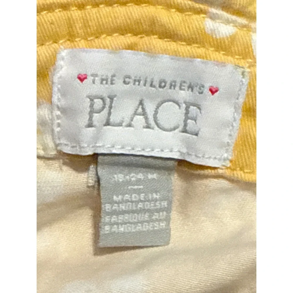 The Childrens‎ Place Toddler Girls Yellow Daisy Floral Denim Jumper Dress 18-24M - Picture 5 of 5